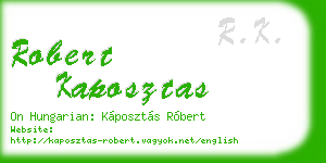 robert kaposztas business card