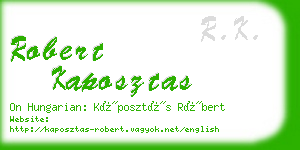 robert kaposztas business card